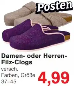 Wiglo Wunderland Damen oder Herren Filz-Clogs Angebot