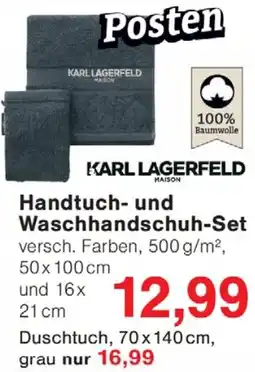 Wiglo Wunderland KARL LAGERFELD Handtuch und Waschhandschuh-Set Angebot