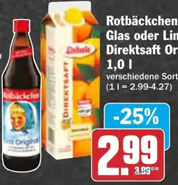 AEZ Rotbäckchen oder Lindavia Direktsaft Orange Angebot