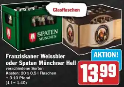 AEZ Franziskaner Weissbier oder Spaten Münchner Hell Angebot