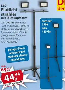 Sonderpreis Baumarkt LED Flutlichtstrahler mit Teleskopstativ Angebot
