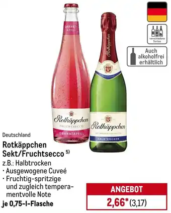METRO Rotkäppchen Sekt/Fruchtsecco Angebot