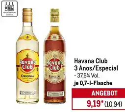 METRO Havana Club 3 Anos/Especial Angebot