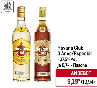METRO Havana Club 3 Anos/Especial Angebot