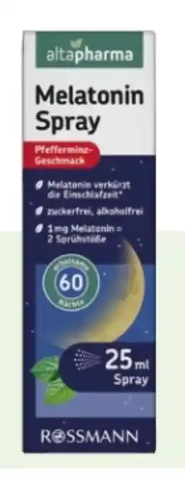 Rossmann Altapharma Melatonin Spray Angebot
