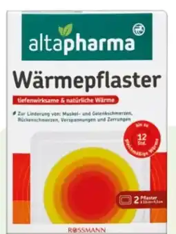 Rossmann Altapharma Wärmepflaster Angebot