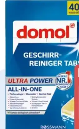 Rossmann Domol Geschirr-Reiniger Tabs Ultra Power Angebot