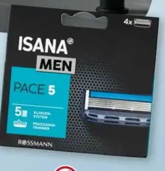 Rossmann Isana men Pace 5 Rasierklingen Angebot