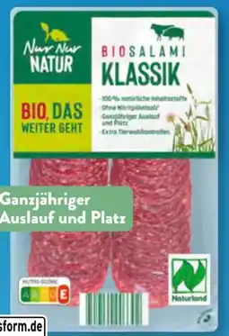 Aldi Süd Nur Natur Bio-Salami Angebot