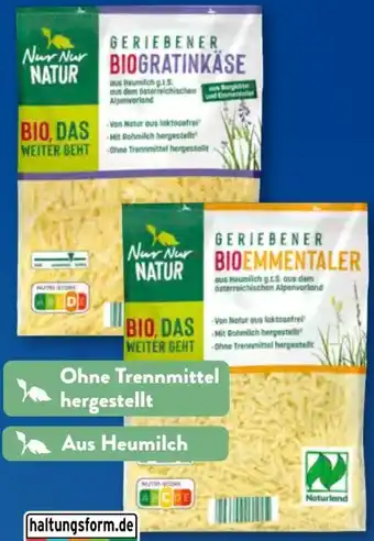 Aldi Süd Nur Natur Bio-Reibekäse Angebot