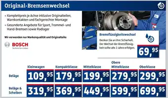 AUTO plus Bosch original-bremsenwechsel Angebot