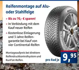 AUTO plus Continental reifenmontage auf alu- oder stahlfelge Angebot