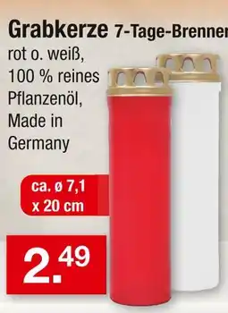Zimmermann Grabkerze 7-tage-brenner Angebot