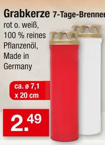 Zimmermann Grabkerze 7-tage-brenner Angebot
