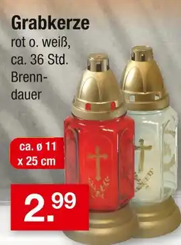 Zimmermann Grabkerze rot Angebot