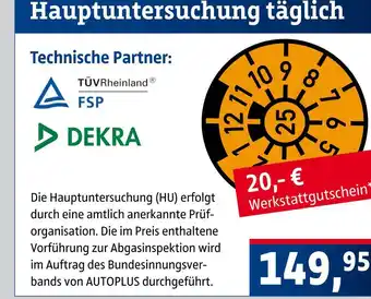 AUTO plus Hauptuntersuchung täglich Angebot