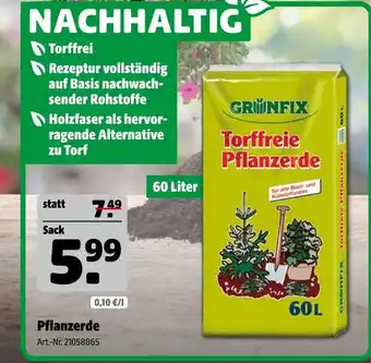 Hagebau Grünfix torffreie pflanzerde Angebot