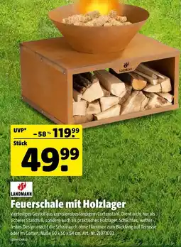 Hagebau Landmann feuerschale mit holzlager Angebot