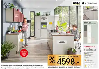 Zurbrüggen Nolte küchen traumküche nolte lux / soft lack Angebot