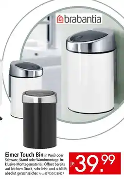Zurbrüggen Brabantia eimer touch bin weiß Angebot