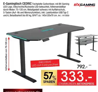 Zurbrüggen Bx gaming e-gamingtisch cedric Angebot