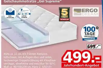 Segmüller Ergo dream gelschaummatratze 'gel supreme' Angebot
