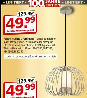 Segmüller Pendelleuchte „ferdinand“ Angebot