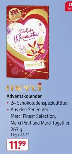 Rossmann Merci adventskalender Angebot