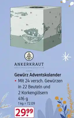 Rossmann Ankerkraut gewürz adventskalender Angebot