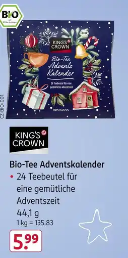 Rossmann King's crown bio-tee adventskalender Angebot