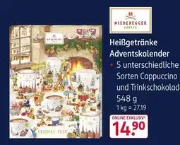 Rossmann Niederegger heißgetränke adventskalender Angebot