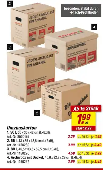 toom Baumarkt Toom umzugskarton 50 l Angebot