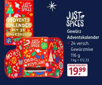 Rossmann Just spices gewürz adventskalender Angebot