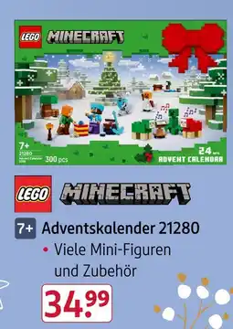 Rossmann Lego minecraft adventskalender 21280 Angebot