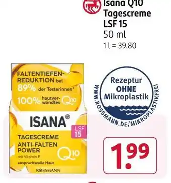 Rossmann Isana q10 tagescreme lsf 15 Angebot