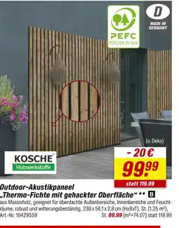 toom Baumarkt Kosche outdoor-akustikpaneel „thermo-fichte mit gehackter oberfläche“ Angebot