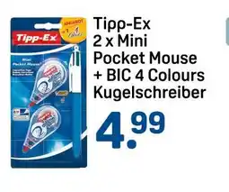 Rossmann Tipp-ex 2 x mini pocket mouse + bic 4 colours kugelschreiber Angebot