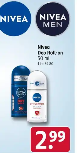 Rossmann Nivea deo roll-on dry impact Angebot