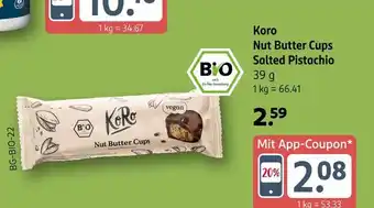 Rossmann Koro nut butter cups salted pistachio Angebot