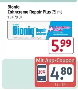 Rossmann Bioniq zahncreme repair plus Angebot