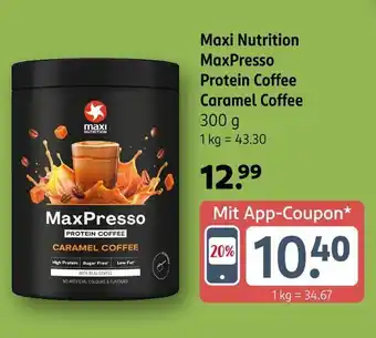 Rossmann Maxi nutrition maxpresso protein coffee caramel coffee Angebot