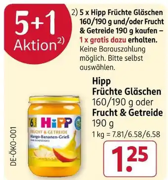 Rossmann Hipp früchte gläschen mango-bananen-grieß Angebot
