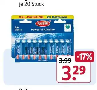 Rossmann Rubin powerful alkaline Angebot