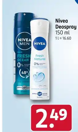 Rossmann Nivea fresh ocean deospray Angebot