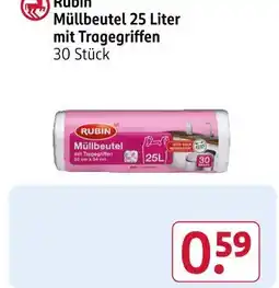 Rossmann Rubin müllbeutel mit tragegriffen Angebot