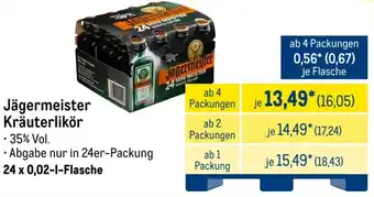 METRO Jägermeister Kräuterlikör Angebot