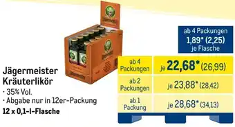 METRO Jägermeister Kräuterlikör Angebot