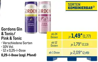 METRO Gordons Gin & Tonic/Pink & Tonic Angebot