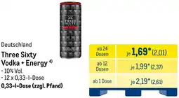 METRO Three Sixty Vodka + Energy Angebot