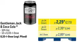 METRO Gentleman Jack & Coca Cola Angebot